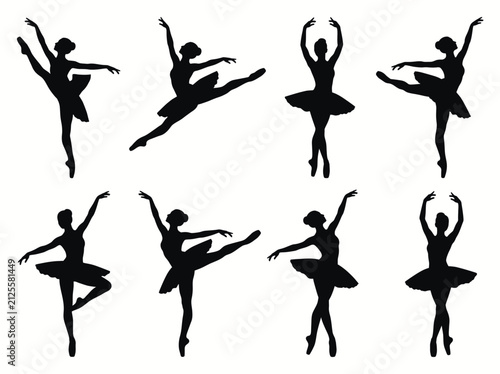 Ballerina dancing ballet silhouette