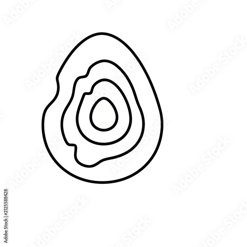 Abstract concentric circles outline