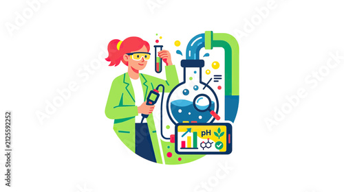 Scientist conducting experiment with lab equipment