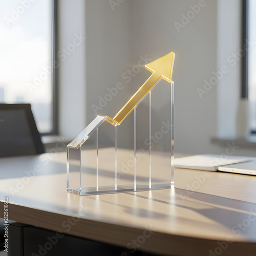 Financial growth and success graph concept on modern clean desk background