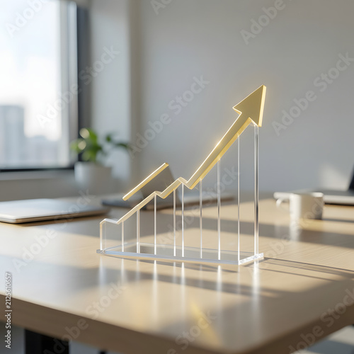 Financial growth and success graph concept on modern clean desk background