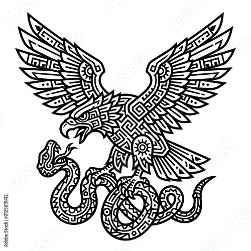 Tribal Eagle Serpent Tattoo Art