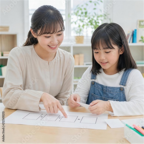 教師と生徒が課題を小さな手順に分けて学ぶ