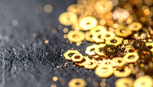 Shimmering Gold Hexagon Sequin Scatter