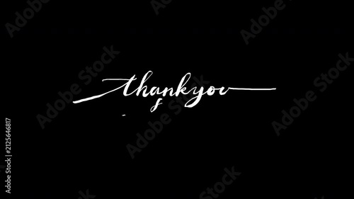 Animated Thank you for watching Handwritten in white color with Lettering and handwritten style, suitable  Footage of the ending and content. alpha channel only 4k.