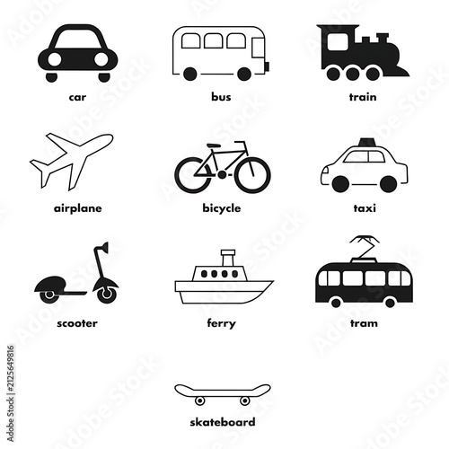 transportation icons set