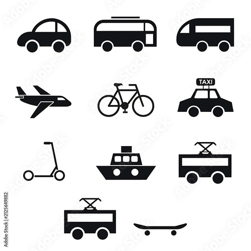 transportation icons set