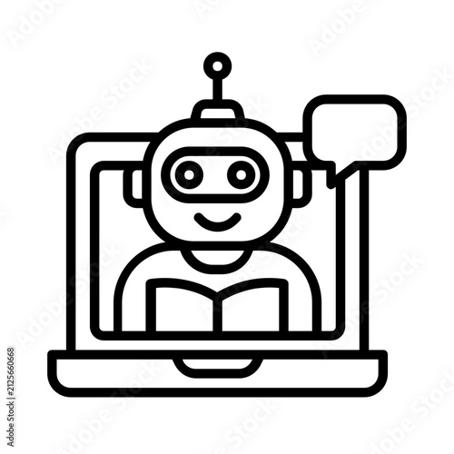 ai tutor style outline icon