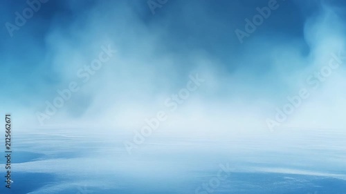 Cold Blue Mist Drifting on Icy Background, Winter Abstract Design