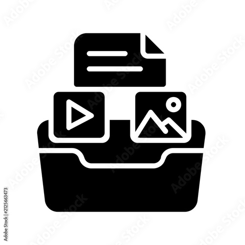 Foto resources folder style glyph icon