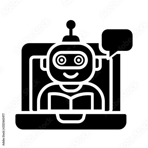 Fotografía learning assistant style glyph icon