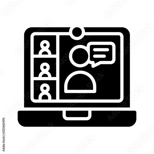 Foto online meeting glyph icon