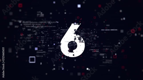 Cyber Glitch Countdown with Futuristic Digital Interface