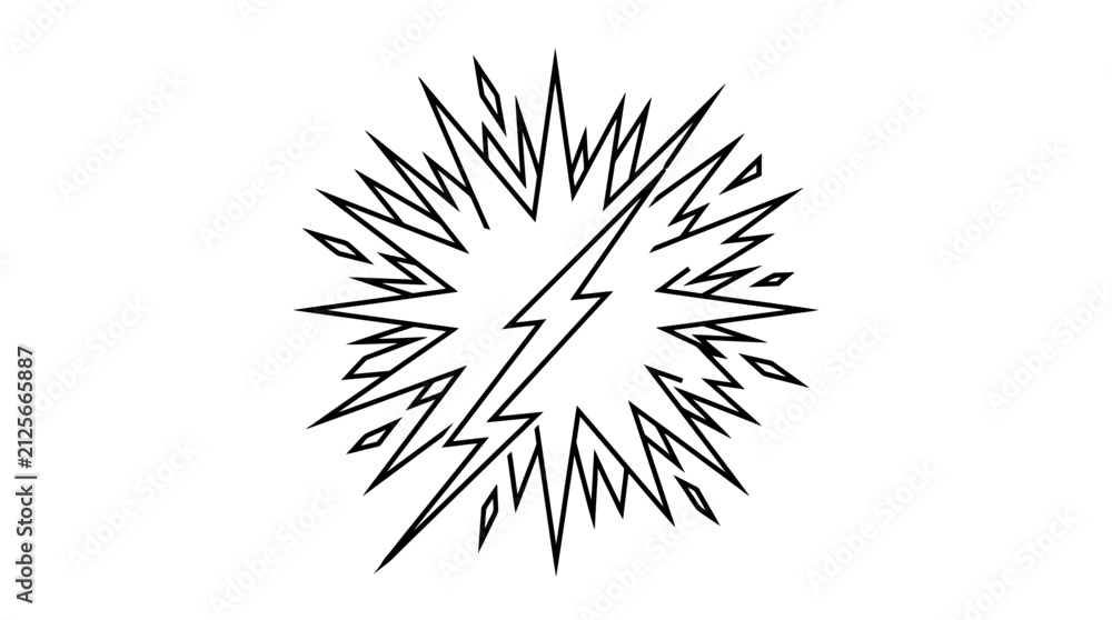 Obraz premium Lightning Bolt Burst - Abstract Electric Energy Symbol