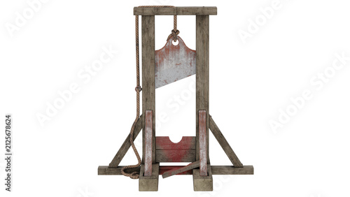 Fotografie 3d rendering of a guillotine in an old setting