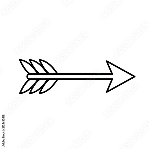 Arrow with feathers