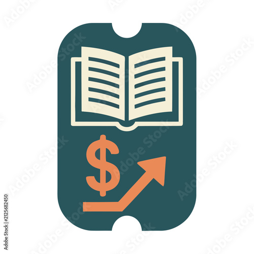 Book and Dollar Sign with Upward Arrow