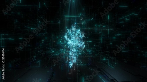 Robot Cyber Dance Performing Futuristic AI Motion