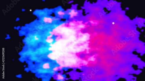 Vibrant nebula galaxy background, glowing cosmic gas cloud in purple and blue, abstract deep space explosion for sci-fi motion graphics