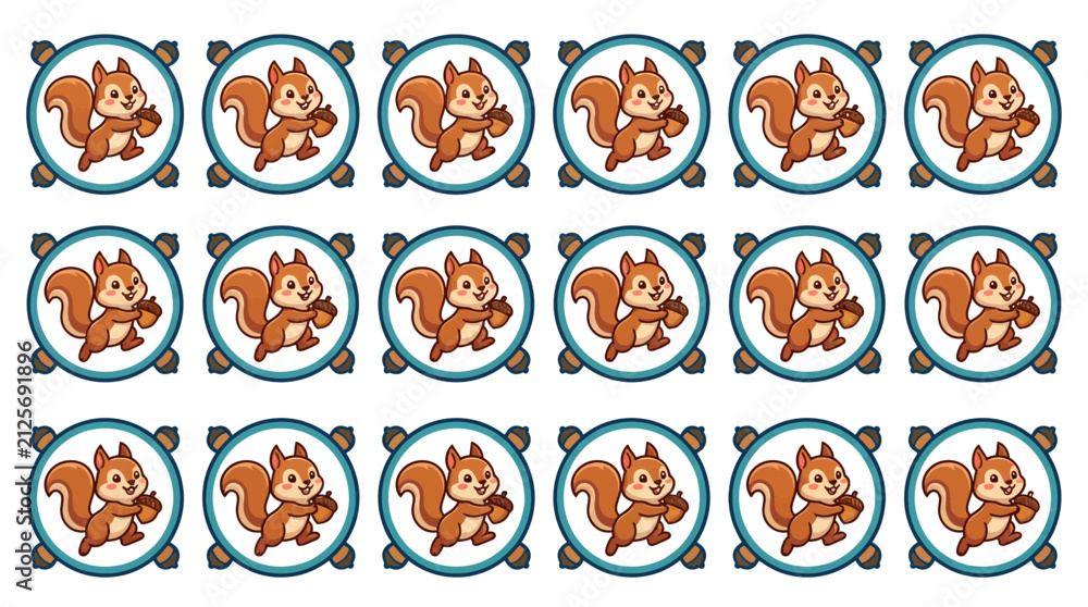Obraz premium cartoon squirrel icons