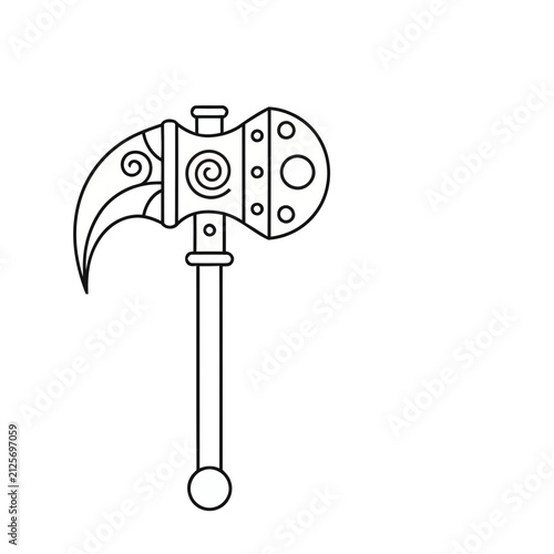 Stylized Hammer Axe Vector Icon