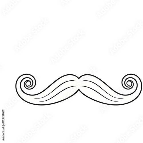 Stylized Mustache with Swirls