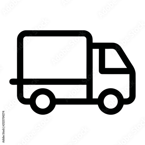 Minimalist Outline Delivery Truck Cargo Logistics Transport Icon
