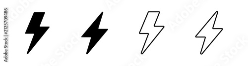 Lightning icon set. electric icon vector. power icon. energy sign