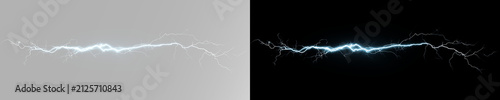 Obraz na płótnie Bolt of glowing electricity with powerful branching lightning, plasma energy and