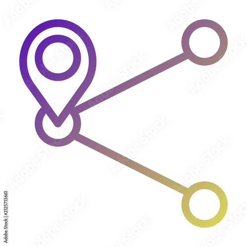 Shared Location icon illustration. This is a vector single icon with a line gradient style. It is suitable for various purposes, including website design, mobile app design, and logo design.