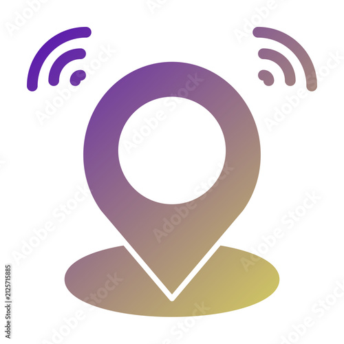 GPS Signal icon illustration. This is a vector single icon with a solid gradient style. It is suitable for various purposes, including website design, mobile app design, and logo design.