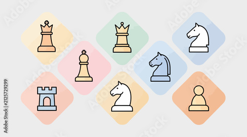 chess pieces icons strategy game