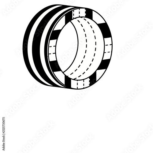 Abstract Ring with Stripes and Dashed Lines
