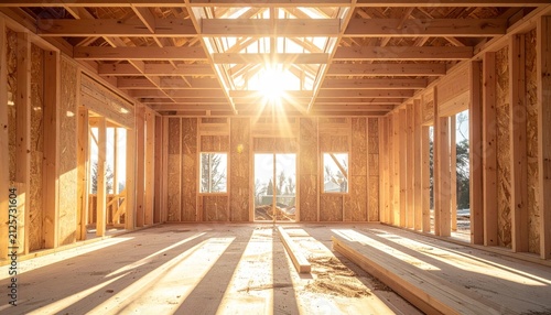 Interior of a house under construction.