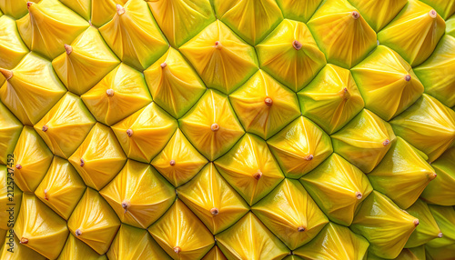 Exotic jackfruit fruit skin texture background closeup.