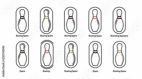 Bowling Pins Collection - Ten Pin Graphic Icons