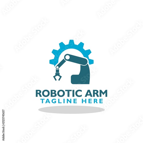 Robotic arm logo icon with shadow