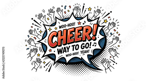 cheer way to go comic speech bubble