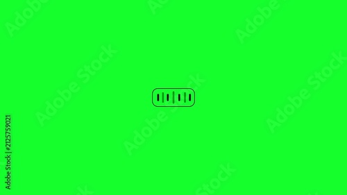 Simple audio-based broadcast icon on a green background. 4K HD motion graphics.