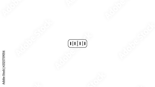 Simple audio-based broadcast icon on a green background. 4K HD motion graphics.