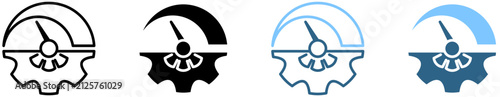 Performance Speedometer Gear icon set multi style
