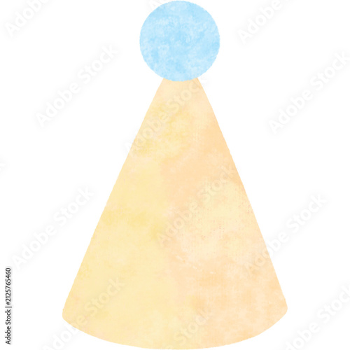 birthday party hat with pom pom for celebration, PNG illustration of a birthday party cap, party hat illustration, celebrate.