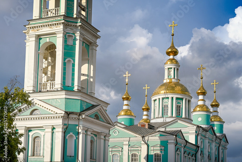 фотографія Golden domes of the Transfiguration Cathedral in Tambov at sunset, Tambov region