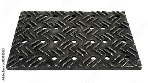 Black industrial diamond plate metal texture.