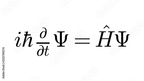 Fotografía Schrodinger Equation, high-level mathematics equation overlay, black transparent