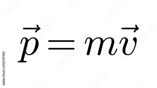 Momentum, mathematics / physics equation overlay, black transparent 4K