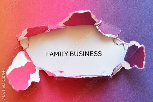 family business write on multicolored torn paper - banner 
