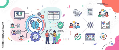 Fotografie AI Education and Healthcare Concept with Artificial Intelligence Review and Data