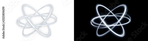 Abstract glowing science atomic structure effect PNG overlay element transparent background