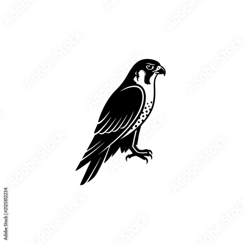 Bild auf Leinwand Majestic peregrine falcon perched bird of prey silhouette